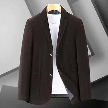 Muško sako od corduroya, jedinstveni uzorak, glavni materijal najlon, podstava poliester, ovratnik sakó, bez glačanja, strojno pranje