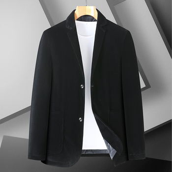 Muško sako od corduroya, jedinstveni uzorak, glavni materijal najlon, podstava poliester, ovratnik sakó, bez glačanja, strojno pranje