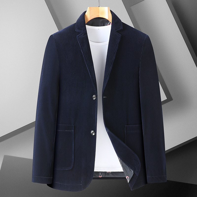 Muško sako od corduroya, jedinstveni uzorak, glavni materijal najlon, podstava poliester, ovratnik sakó, bez glačanja, strojno pranje