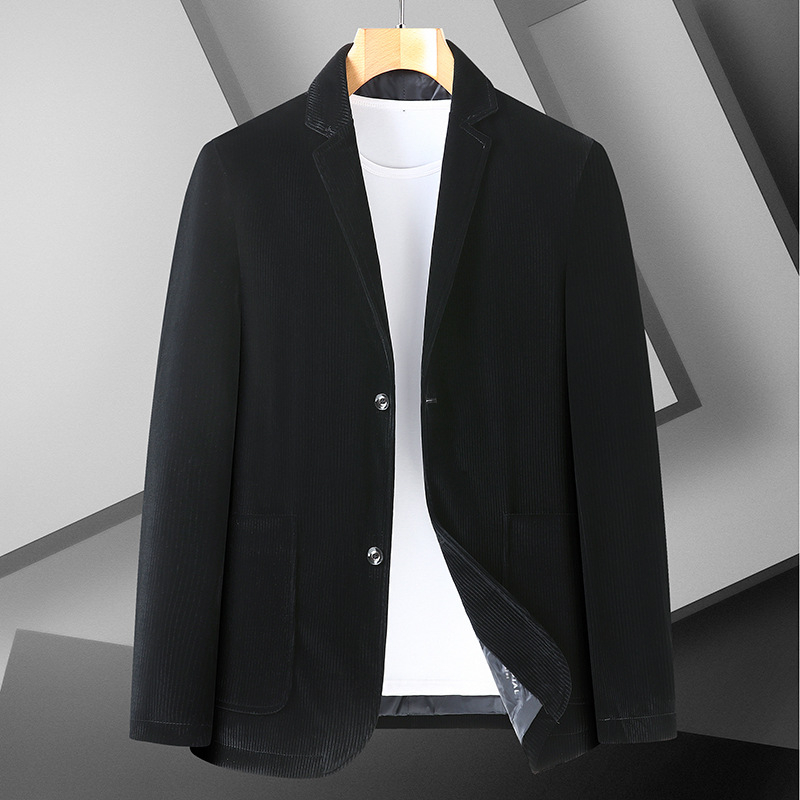 Muško sako od corduroya, jedinstveni uzorak, glavni materijal najlon, podstava poliester, ovratnik sakó, bez glačanja, strojno pranje