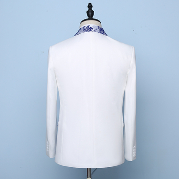 Muški dvodijelni odijelo s životinjskim tiskom, za banket, uski kroj, dugi rukavi, jednoredno kopčanje, poliesterova smjesa