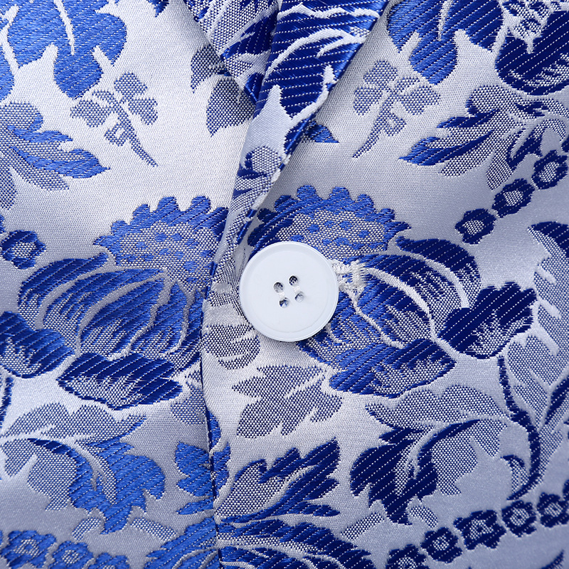 Muški dvodijelni odijelo s životinjskim tiskom, za banket, uski kroj, dugi rukavi, jednoredno kopčanje, poliesterova smjesa