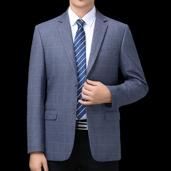 Muško sako od kašmira i vune, jesensko-zimsko, s dva gumba, klasični ovratnik, poliester podstava