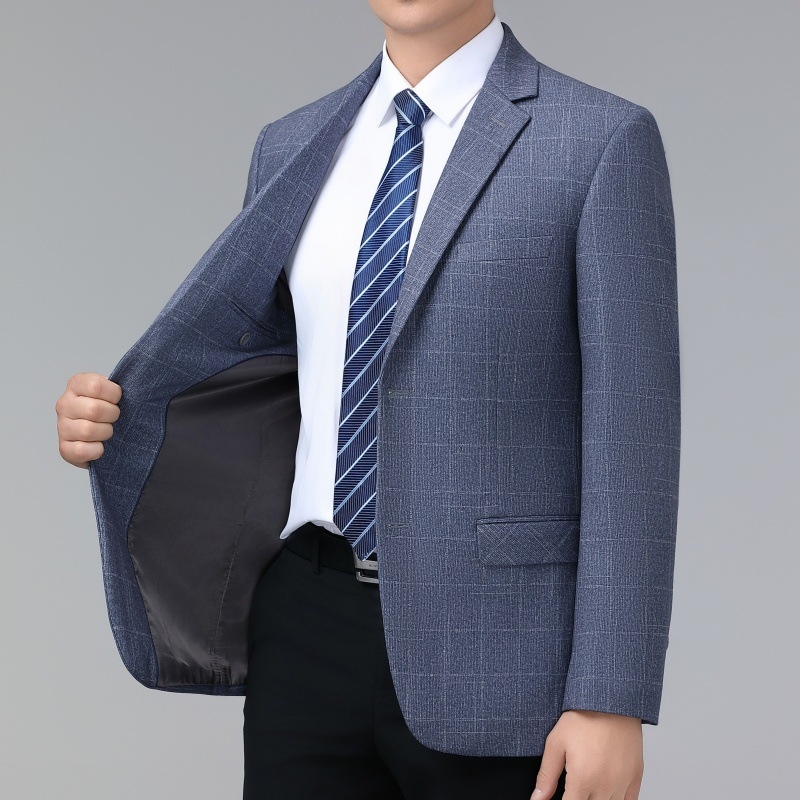 Muško sako od kašmira i vune, jesensko-zimsko, s dva gumba, klasični ovratnik, poliester podstava