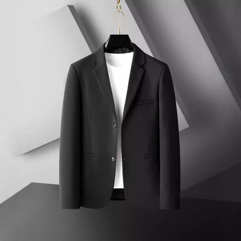 Muško odijelo sako za poslovni stil – Slim fit, ovratnik od sakoa, tkanina od poliester smjese, podstava poliester, pogodno za proljeće i jesen, stil commuting