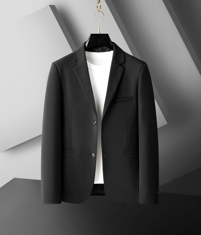 Muško odijelo sako za poslovni stil – Slim fit, ovratnik od sakoa, tkanina od poliester smjese, podstava poliester, pogodno za proljeće i jesen, stil commuting