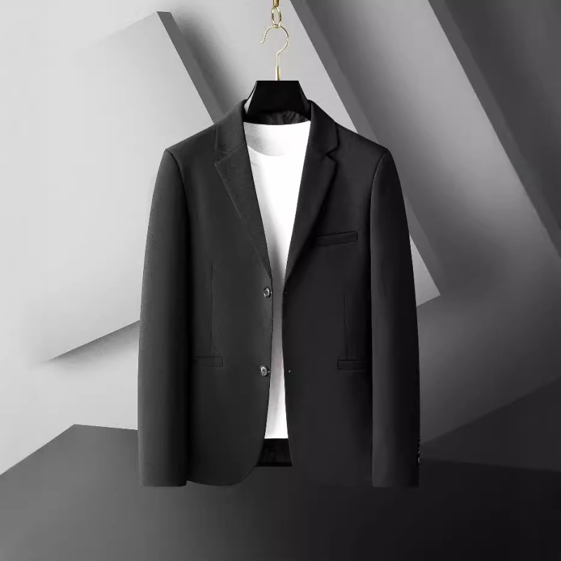 Muško odijelo sako za poslovni stil – Slim fit, ovratnik od sakoa, tkanina od poliester smjese, podstava poliester, pogodno za proljeće i jesen, stil commuting