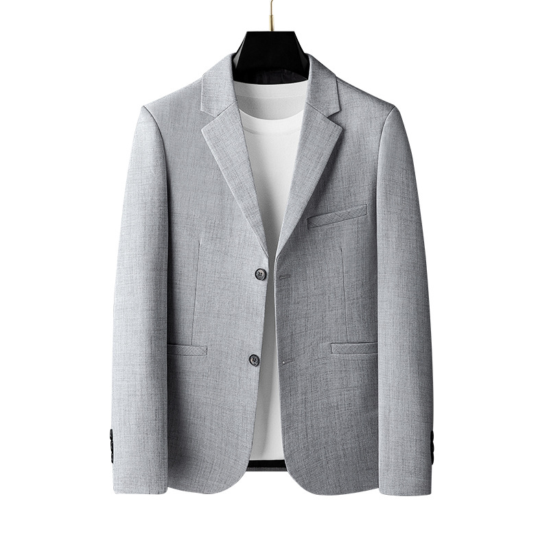 Muško odijelo sako za poslovni stil – Slim fit, ovratnik od sakoa, tkanina od poliester smjese, podstava poliester, pogodno za proljeće i jesen, stil commuting