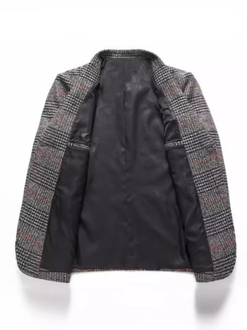 Muški uski karijani odijelo od poliestera, tkanina: poliester vlakna, 100% poliester, uzorak kariran, lagani poslovni stil