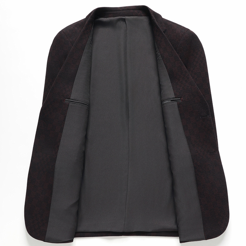 Muško sako od vunene smjese, slim-fit kroja, jacquard uzorak i ovratnik