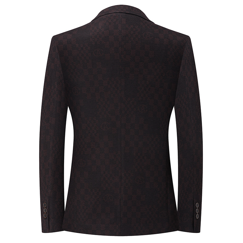 Muško sako od vunene smjese, slim-fit kroja, jacquard uzorak i ovratnik