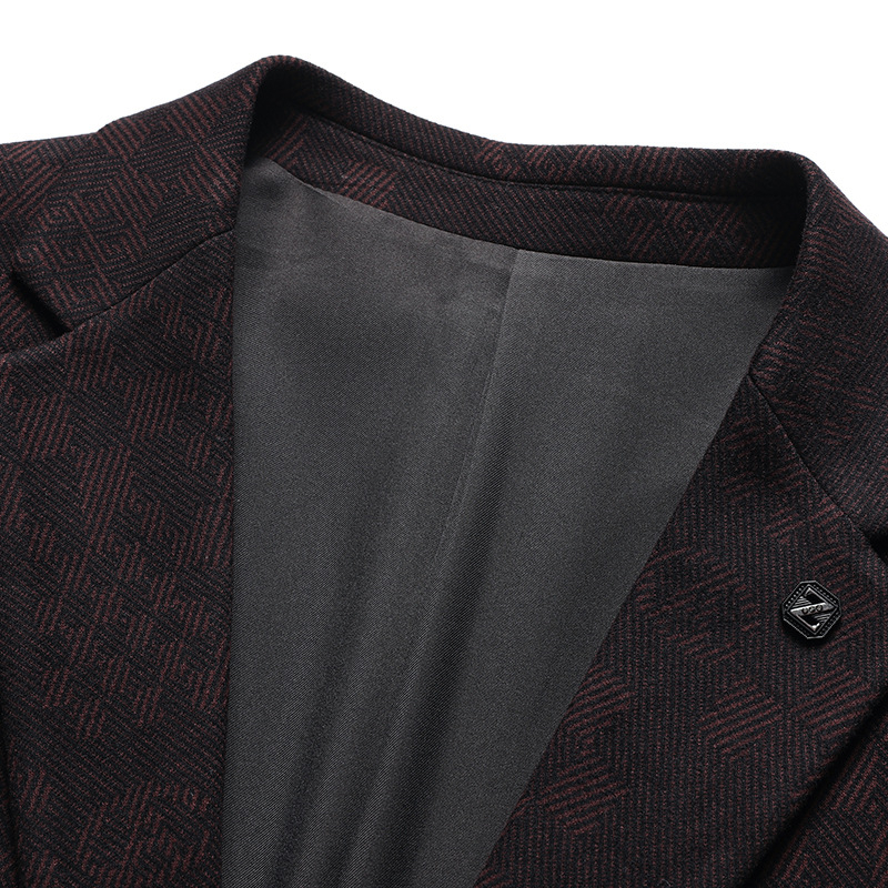 Muško sako od vunene smjese, slim-fit kroja, jacquard uzorak i ovratnik