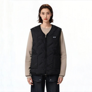 Muška električna grijna vest - potpuno tijelo grijanja, inteligentna kontrola temperature, zip, velur debeli materijal, poliester, zima 2025