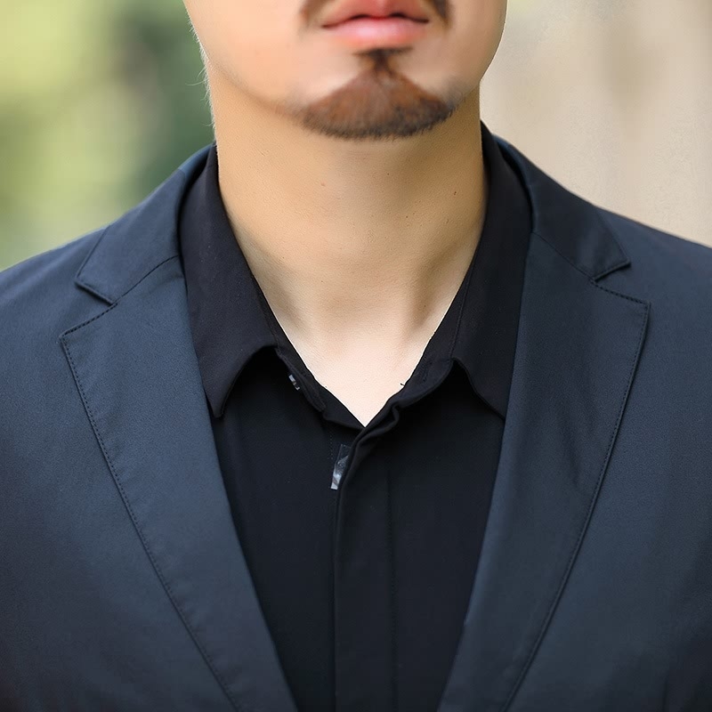 Muški slim-fit sako s dugim rukavima, korejski stil, pamuk-nylon-elastan mješavina, podstava poliester
