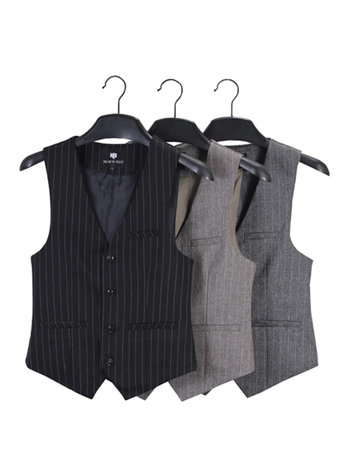 Muška prugasta vesta, uska linija, V-izrez, jednostruko kopčanje, četiri sezone