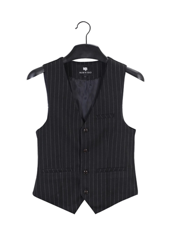 Muška prugasta vesta, uska linija, V-izrez, jednostruko kopčanje, četiri sezone