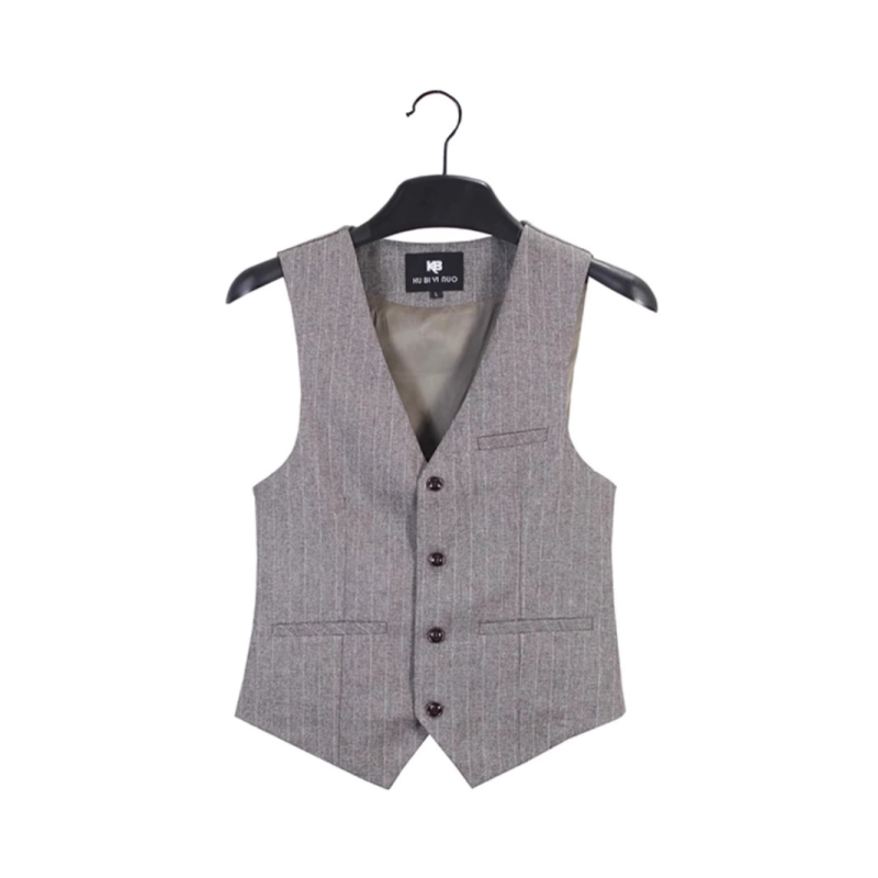 Muška prugasta vesta, uska linija, V-izrez, jednostruko kopčanje, četiri sezone