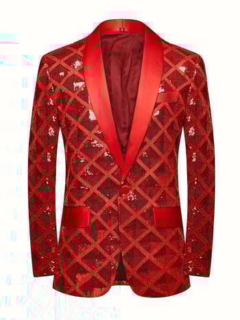 Formalno sako s promjenjivim šljokicama koje mijenjaju boju, uski kroj, ovratnik, jednostruko kopčanje, poliester