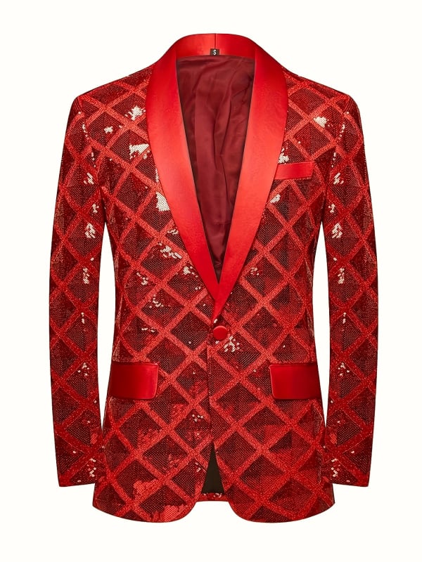 Formalno sako s promjenjivim šljokicama koje mijenjaju boju, uski kroj, ovratnik, jednostruko kopčanje, poliester