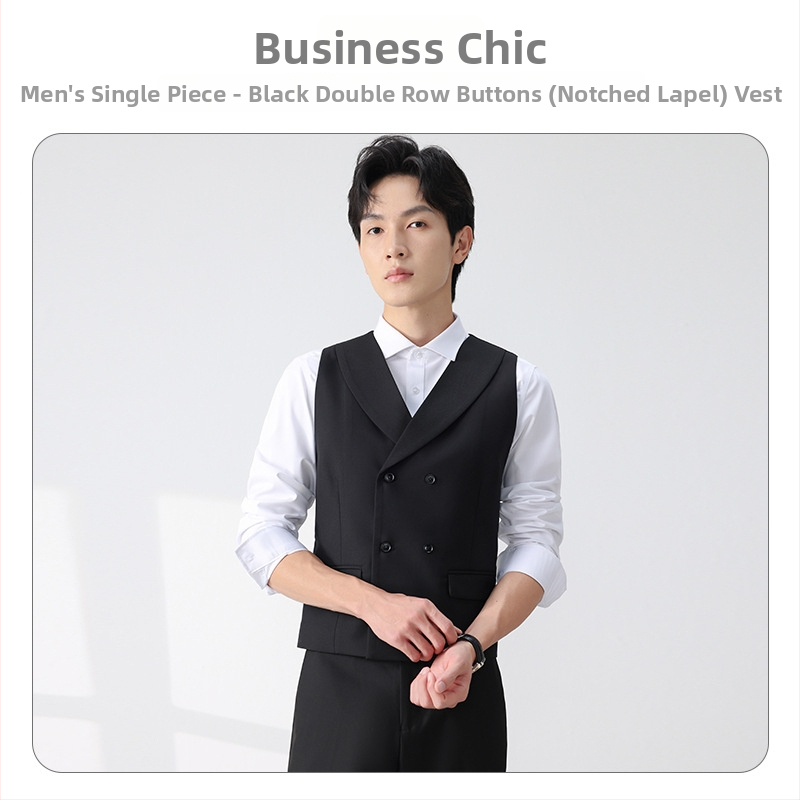 Muški set prsluka za vjenčani kostim - dvostruko kopčanje, rever ovratnik, jedinstven uzorak, korejski stil, slim fit