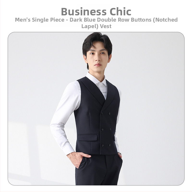 Muški set prsluka za vjenčani kostim - dvostruko kopčanje, rever ovratnik, jedinstven uzorak, korejski stil, slim fit