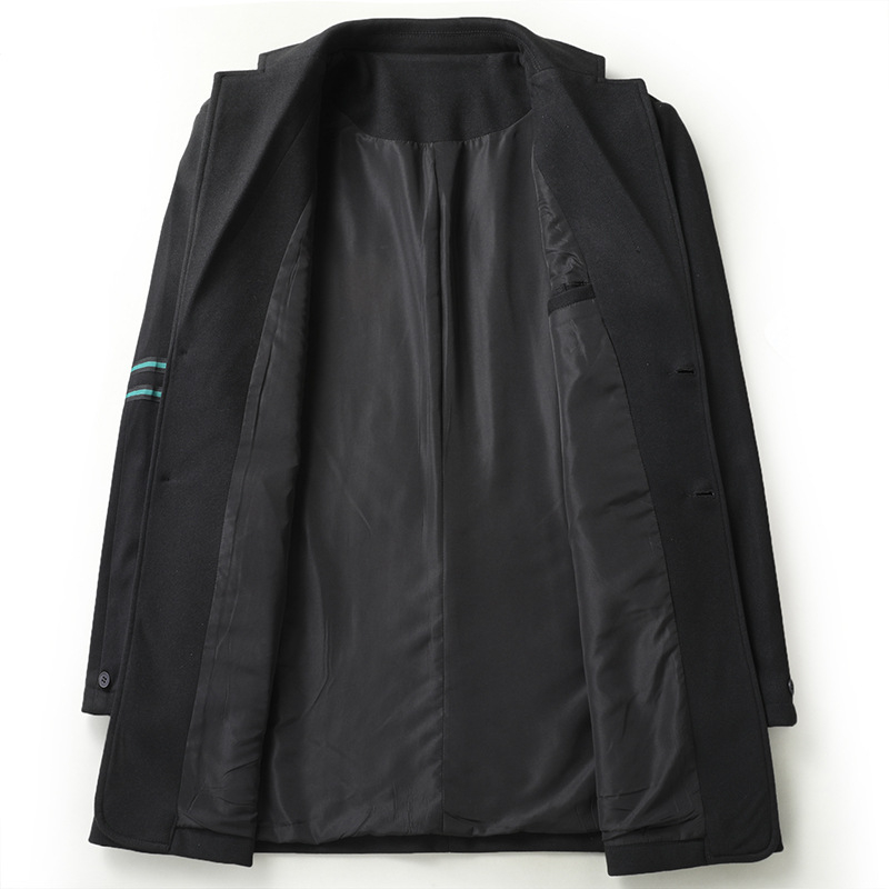 Férfi casual öltönydzseki, laza szabás, zakó gallér, kétgombos elülső zárás, kopásálló poliészter-keverék anyag, könnyű üzleti stílus