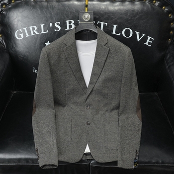 Muško sako slim-fit, s dva gumba, jednoredno kopčanje, ovratnik sakoa, tkanina od pamuka-mješavine s poliesterom, blok uzorak