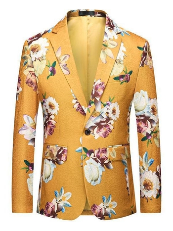 Korejski stil, uski kroj muški poslovni odijelo s cvjetnim jacquardom, tkanina od pamuka i poliestera, podstava poliester, bez peglanja, pogodan za četiri sezone