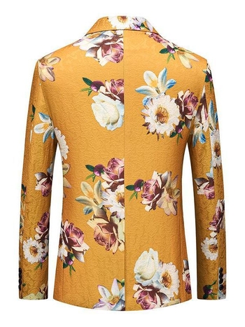 Korejski stil, uski kroj muški poslovni odijelo s cvjetnim jacquardom, tkanina od pamuka i poliestera, podstava poliester, bez peglanja, pogodan za četiri sezone