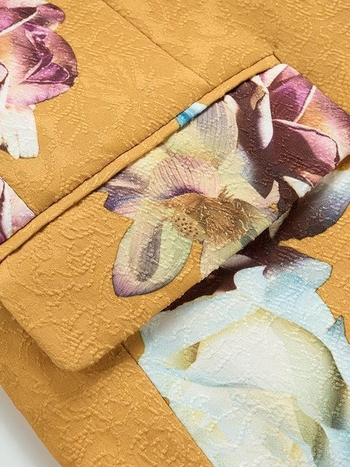 Korejski stil, uski kroj muški poslovni odijelo s cvjetnim jacquardom, tkanina od pamuka i poliestera, podstava poliester, bez peglanja, pogodan za četiri sezone