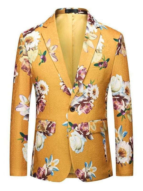 Korejski stil, uski kroj muški poslovni odijelo s cvjetnim jacquardom, tkanina od pamuka i poliestera, podstava poliester, bez peglanja, pogodan za četiri sezone