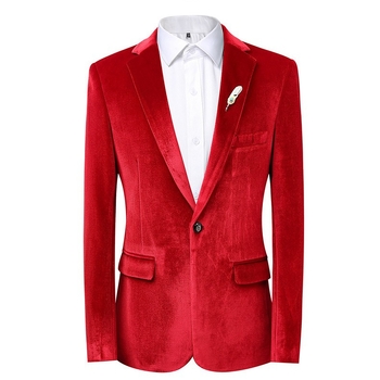 Muški corduroy kostim, opušten kroj, rever, kopčanje s jednim gumbom, ukrasni šav, corduroy tkanina 100% poliester, podstava poliester, jednobojna boja, dugi rukavi, standardna dužina, proljetno-jesenski stil