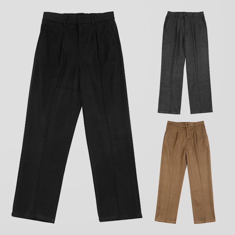 Férfi téli vastagított egyenes szárú nadrág, poliészter anyag, hátul elasztikus derék, üzleti és hétköznapi viselet