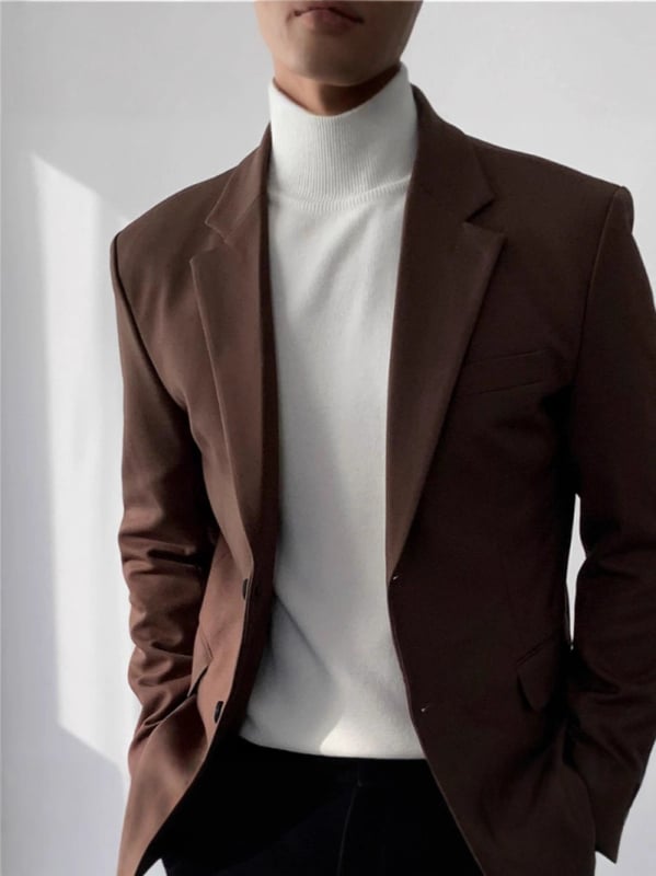 Muško formalno sako uskog kroja, prednje kopčanje s dva gumba, bez glačanja, tkanina od poliester-sintetička smjesa (95% poliestera)