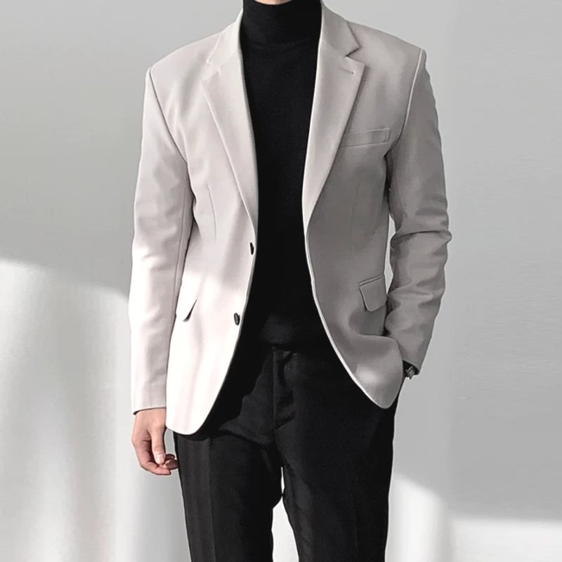Muško formalno sako uskog kroja, prednje kopčanje s dva gumba, bez glačanja, tkanina od poliester-sintetička smjesa (95% poliestera)