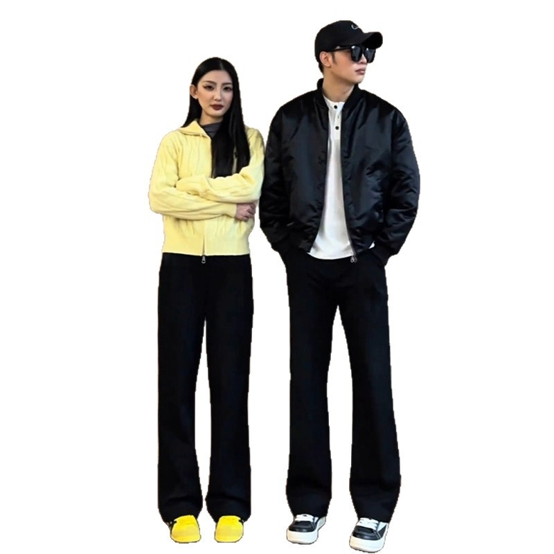 Unisex hlače od pamuka s fleec slojem, ravni kroj, mikroelastičnost, četiri sezone