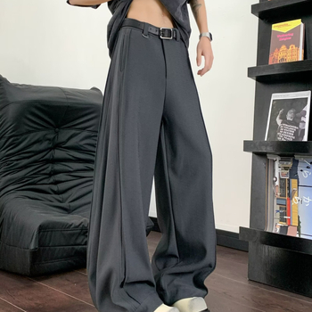 Egyenes szabású nadrág, pliszírozott, 95% poliészter anyag, fiatalos divat (tavasz)