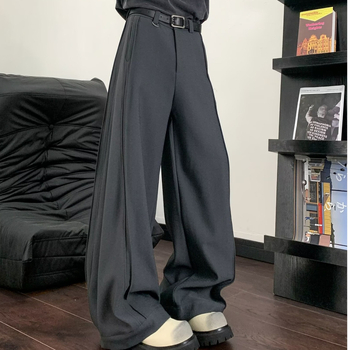 Egyenes szabású nadrág, pliszírozott, 95% poliészter anyag, fiatalos divat (tavasz)