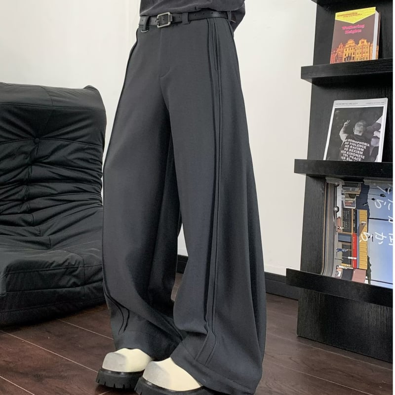 Egyenes szabású nadrág, pliszírozott, 95% poliészter anyag, fiatalos divat (tavasz)