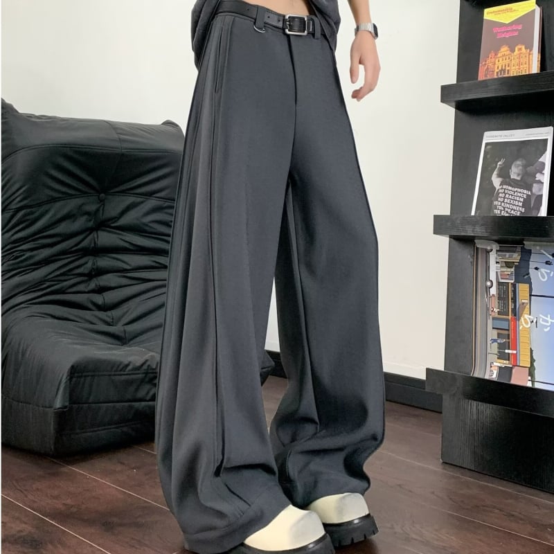 Egyenes szabású nadrág, pliszírozott, 95% poliészter anyag, fiatalos divat (tavasz)