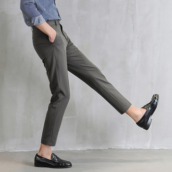 Muške hlače 9/10 duljine, ravni kroj, slim-fit, casual hlače od poliestera
