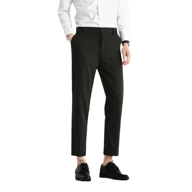 Muške hlače 9/10 duljine, ravni kroj, slim-fit, casual hlače od poliestera