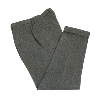 Muške hlače s manžetom, vuneni tweed s uzorkom herringbone, slim fit, zimski stil