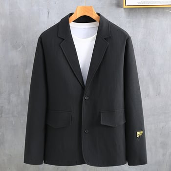 Muško sako velike veličine za proljeće i jesen, minimalistički poslovni stil, casual sako, jednobojna boja, prozračan poliester
