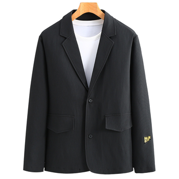 Muško sako velike veličine za proljeće i jesen, minimalistički poslovni stil, casual sako, jednobojna boja, prozračan poliester