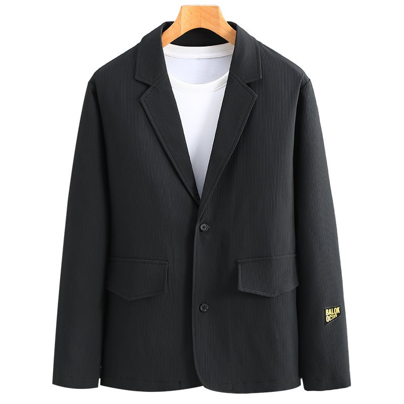 Muško sako velike veličine za proljeće i jesen, minimalistički poslovni stil, casual sako, jednobojna boja, prozračan poliester