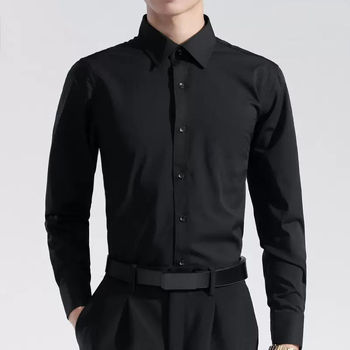 Muška košulja - slim fit, dugi rukavi, kvadratni ovratnik, poslovno-ležerno