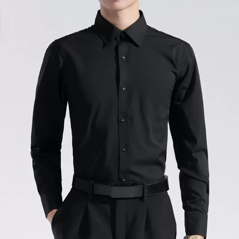 Muška košulja - slim fit, dugi rukavi, kvadratni ovratnik, poslovno-ležerno