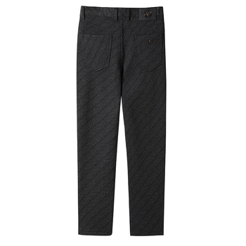 Muške casual hlače – podstavljene flisom, debele i tople, ravni kroj hlača, jacquard poliester, poslovni stil