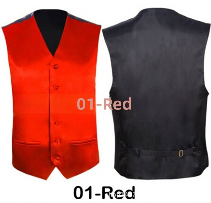 Pánska štíhla vesta z polyesteru, jednobordová, bez goliera, jednobarevná, bez podšívky, vhodná na banket